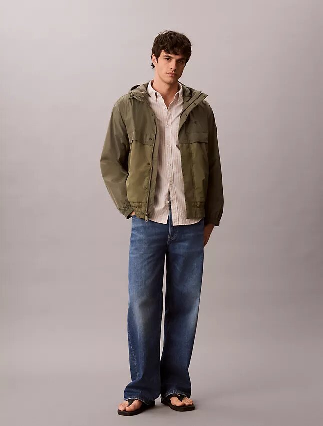 Lightweight Nylon Mixed Media Jacket Lightweight Nylon Mixed Media Jacket