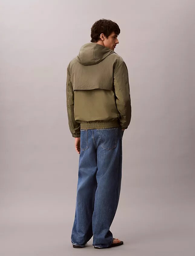 Lightweight Nylon Mixed Media Jacket Lightweight Nylon Mixed Media Jacket