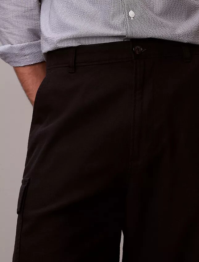 Linen Blend Cargo Shorts Linen Blend Cargo Shorts