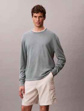 Linen Blend Crewneck Sweater
