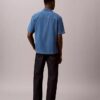Linen Blend Denim Button-Down Shirt