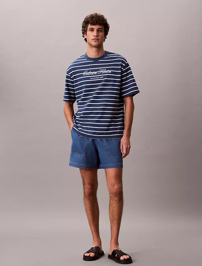 Linen Blend Denim Pull-On Shorts Linen Blend Denim Pull-On Shorts