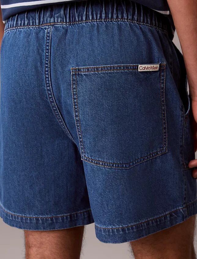 Linen Blend Denim Pull-On Shorts Linen Blend Denim Pull-On Shorts
