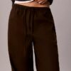 Linen Blend Drawstring Wide Leg Pants Linen Blend Drawstring Wide Leg Pants