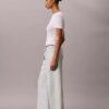 Linen Blend Drawstring Wide Leg Pants