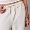 Linen Blend Drawstring Wide Leg Pants Linen Blend Drawstring Wide Leg Pants