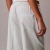 Linen Blend Drawstring Wide Leg Pants