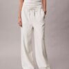 Linen Blend Drawstring Wide Leg Pants Linen Blend Drawstring Wide Leg Pants