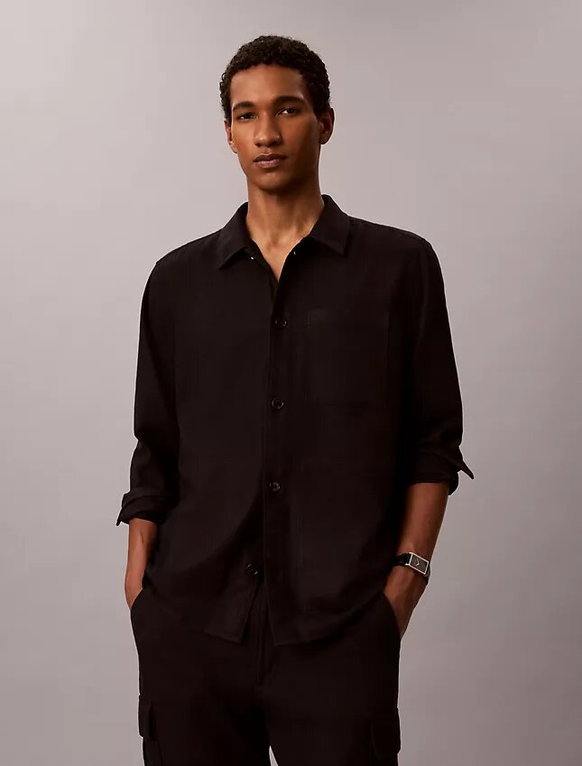 Linen Blend Easy Overshirt Linen Blend Easy Overshirt