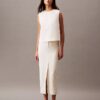 Linen Blend Midi Skirt