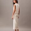 Linen Blend Midi Skirt