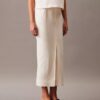 Linen Blend Midi Skirt