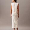 Linen Blend Midi Skirt