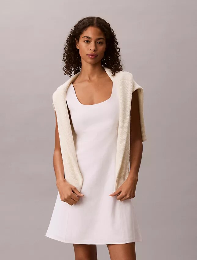 Linen Blend Mini Dress Linen Blend Mini Dress