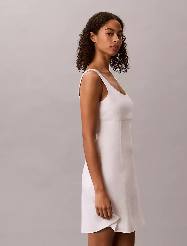 Linen Blend Mini Dress Linen Blend Mini Dress