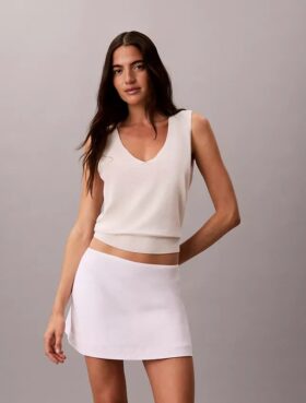 Linen Blend Mini Skort