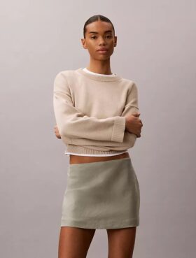 Linen Blend Mini Skort