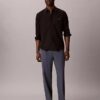 Linen Blend Pleated Pull-On Pants
