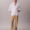 Linen Blend Pleated Pull-On Pants