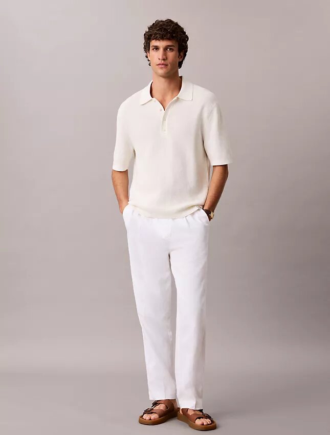 Linen Blend Pleated Pull-On Pants Linen Blend Pleated Pull-On Pants