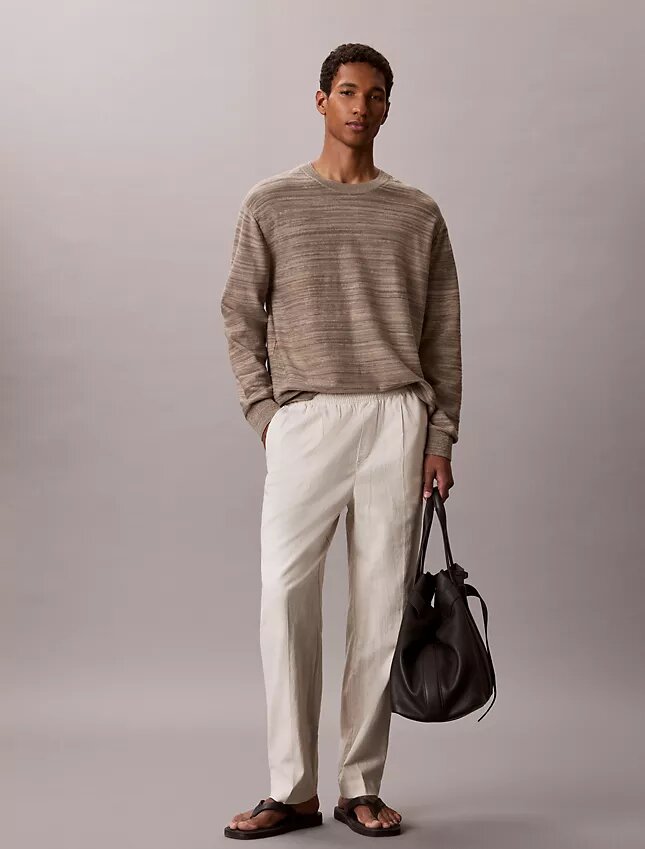 Linen Blend Pleated Pull-On Pants Linen Blend Pleated Pull-On Pants
