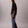 Linen Blend Pleated Pull-On Pants