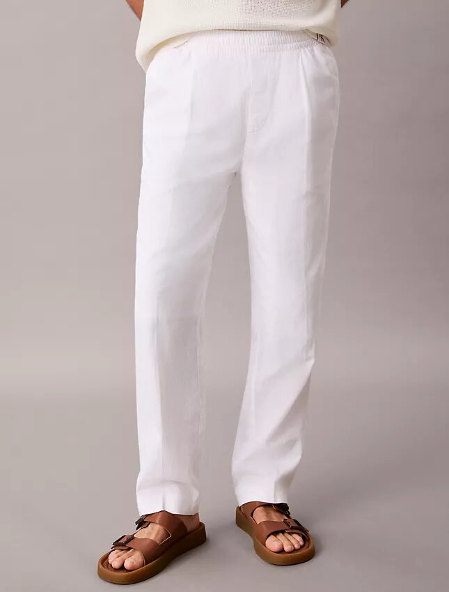 Linen Blend Pleated Pull-On Pants Linen Blend Pleated Pull-On Pants