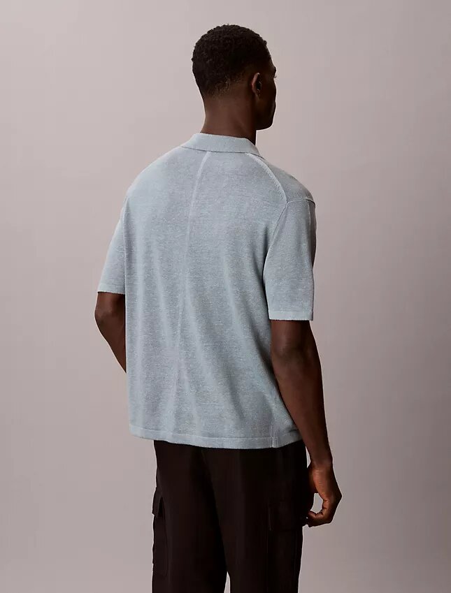 Linen Blend Polo Sweater Linen Blend Polo Sweater