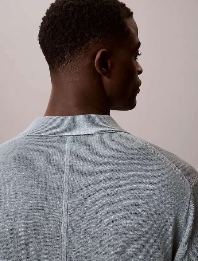 Linen Blend Polo Sweater Linen Blend Polo Sweater