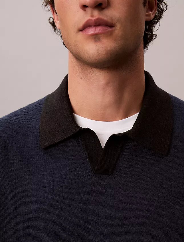 Linen Blend Polo Sweater Linen Blend Polo Sweater