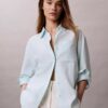 Linen Blend Relaxed Button-Down Shirt