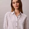 Linen Blend Relaxed Button-Down Shirt