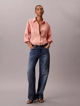 Linen Blend Relaxed Button-Down Shirt