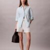 Linen Blend Relaxed Button-Down Shirt