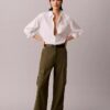 Linen Blend Relaxed Button-Down Shirt