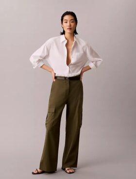 Linen Blend Relaxed Button-Down Shirt