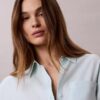 Linen Blend Relaxed Button-Down Shirt