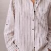 Linen Blend Relaxed Button-Down Shirt