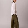 Linen Blend Relaxed Button-Down Shirt