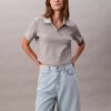 Linen Blend Relaxed Denim Bermuda Shorts Linen Blend Relaxed Denim Bermuda Shorts