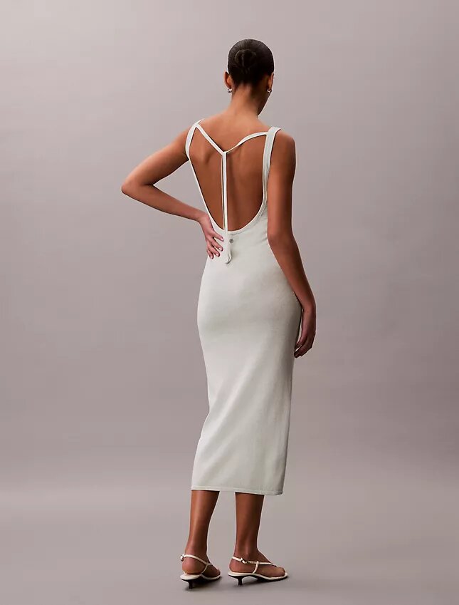 Linen Blend Scoop Neck Midi Dress Linen Blend Scoop Neck Midi Dress