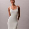 Linen Blend Scoop Neck Midi Dress Linen Blend Scoop Neck Midi Dress