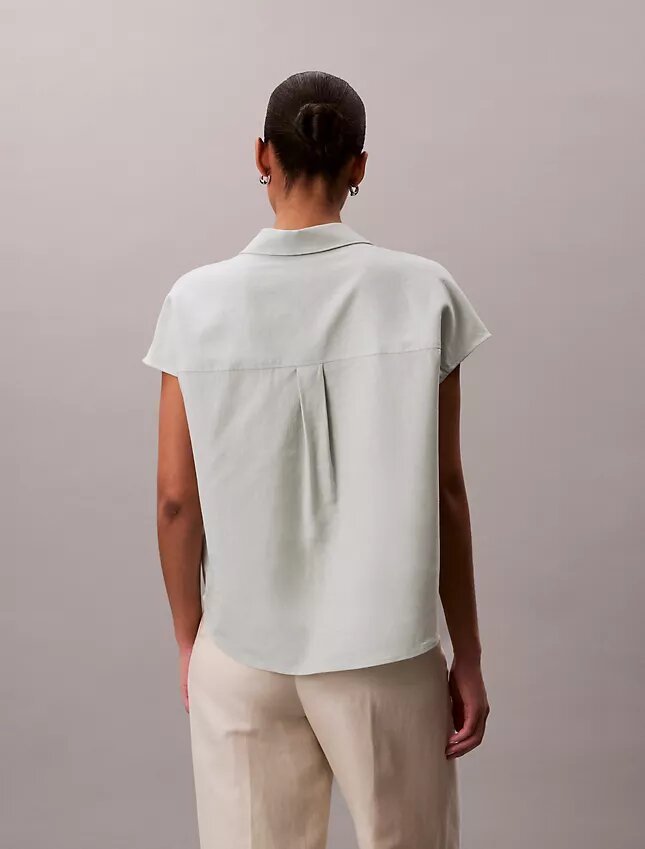 Linen Blend Short Sleeve Classic Shirt Linen Blend Short Sleeve Classic Shirt