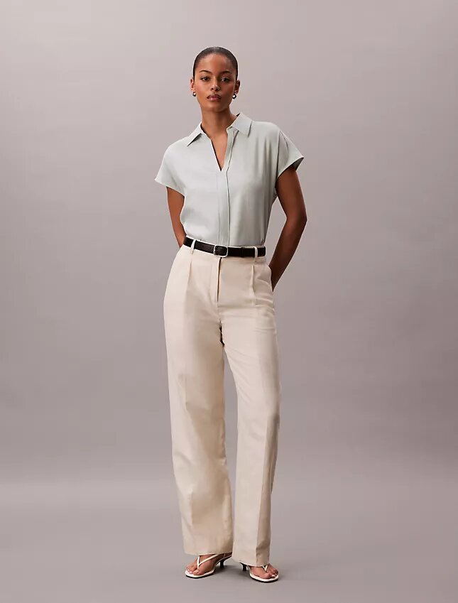 Linen Blend Short Sleeve Classic Shirt Linen Blend Short Sleeve Classic Shirt