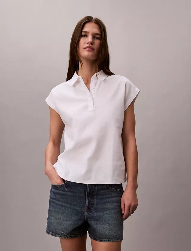 Linen Blend Short Sleeve Top Linen Blend Short Sleeve Top