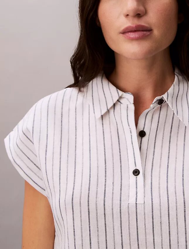 Linen Blend Short Sleeve Top Linen Blend Short Sleeve Top