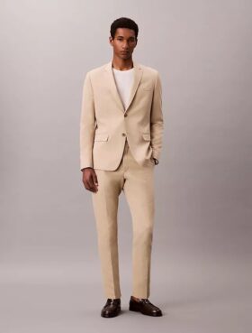Linen Blend Slim Blazer