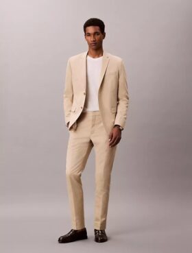 Linen Blend Slim Pants