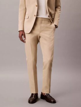 Linen Blend Slim Pants