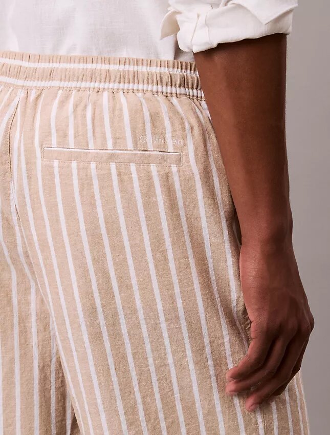 Linen Blend Stripe Shorts Linen Blend Stripe Shorts